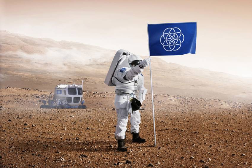 Návrh na vlajku planety od Oskara Pernfeldta